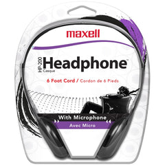EARPHONE,W/MIC,6'CORD,BK