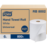 TOWEL,ROLL,800',6/CT,WH