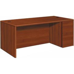 DESK,RT PED,2BOX,72"W,DBR