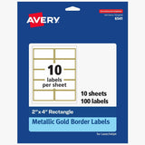LABEL,2X4,100/PK,GLD,WH