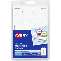 LABEL,1IN RND,600/PK,WHT